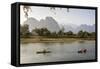 People Kayaking on the Nam Song River, Vang Vieng, Laos, Indochina, Southeast Asia, Asia-Yadid Levy-Framed Stretched Canvas