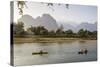 People Kayaking on the Nam Song River, Vang Vieng, Laos, Indochina, Southeast Asia, Asia-Yadid Levy-Stretched Canvas