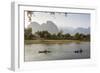 People Kayaking on the Nam Song River, Vang Vieng, Laos, Indochina, Southeast Asia, Asia-Yadid Levy-Framed Photographic Print