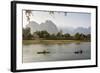 People Kayaking on the Nam Song River, Vang Vieng, Laos, Indochina, Southeast Asia, Asia-Yadid Levy-Framed Photographic Print