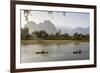 People Kayaking on the Nam Song River, Vang Vieng, Laos, Indochina, Southeast Asia, Asia-Yadid Levy-Framed Photographic Print