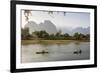 People Kayaking on the Nam Song River, Vang Vieng, Laos, Indochina, Southeast Asia, Asia-Yadid Levy-Framed Photographic Print