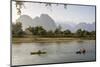 People Kayaking on the Nam Song River, Vang Vieng, Laos, Indochina, Southeast Asia, Asia-Yadid Levy-Mounted Photographic Print