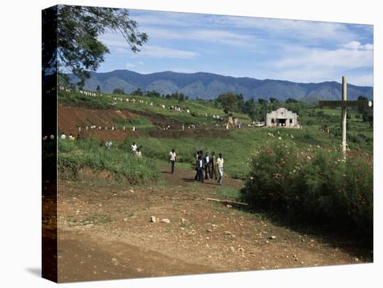 People Leaving Church on a Sunday, Fort Portal, Uganda, East Africa, Africa-David Poole-Stretched Canvas