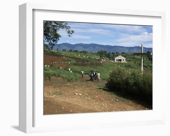 People Leaving Church on a Sunday, Fort Portal, Uganda, East Africa, Africa-David Poole-Framed Photographic Print