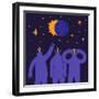 People Look at Solar Eclipse-Elena Bikkulova-Framed Photographic Print