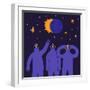 People Look at Solar Eclipse-Elena Bikkulova-Framed Photographic Print