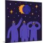 People Look at Solar Eclipse-Elena Bikkulova-Mounted Photographic Print