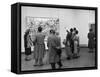 People Looking at a Painting by Artist Jackson Pollack at an American Art Show-Frank Scherschel-Framed Stretched Canvas