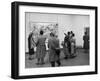 People Looking at a Painting by Artist Jackson Pollack at an American Art Show-Frank Scherschel-Framed Photographic Print
