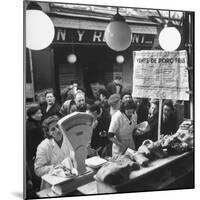 People Looking at Meat in Meat Store While Butchers Measure Out Meats-Yale Joel-Mounted Photographic Print