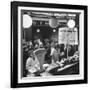 People Looking at Meat in Meat Store While Butchers Measure Out Meats-Yale Joel-Framed Photographic Print