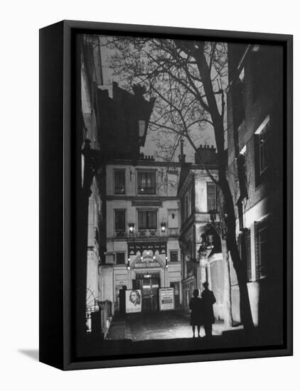 People Looking at the Exterior View of the Grand Guignol Theater-Hans Wild-Framed Stretched Canvas