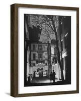 People Looking at the Exterior View of the Grand Guignol Theater-Hans Wild-Framed Photographic Print