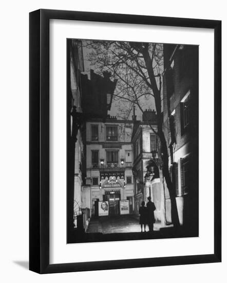 People Looking at the Exterior View of the Grand Guignol Theater-Hans Wild-Framed Photographic Print