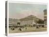 People Milling About around the Bourse, the Paris Stock Exchange-null-Stretched Canvas