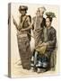 People of Borneo: Warrior with a Shield, Warrior with a Sword: and a Woman in Native Dress-null-Stretched Canvas