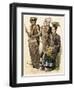 People of Borneo: Warrior with a Shield, Warrior with a Sword: and a Woman in Native Dress-null-Framed Giclee Print