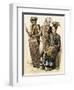 People of Borneo: Warrior with a Shield, Warrior with a Sword: and a Woman in Native Dress-null-Framed Giclee Print