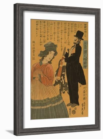 People of the Five Nations - Dutch (Gokakoku Jinbutsu Zue - Orandakoku)-Sadahide Utagawa-Framed Art Print