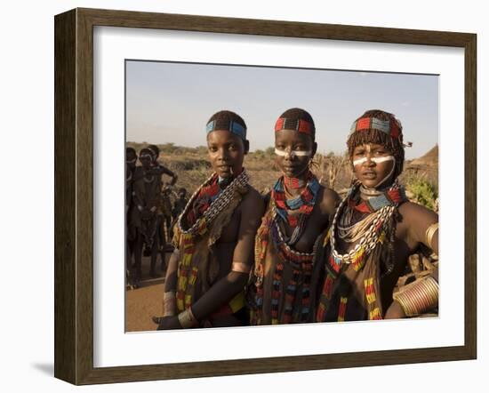 People of the Hamer Tribe, the Woman's Hair Treated with Ochre, Southern Ethiopia, Ethiopia-Gavin Hellier-Framed Photographic Print