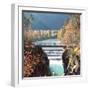 People on a Bridge Over the River Lech and Lechfall, a Man Made Fall-Alex Saberi-Framed Photographic Print