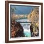 People on a Bridge Over the River Lech and Lechfall, a Man Made Fall-Alex Saberi-Framed Photographic Print