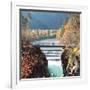 People on a Bridge Over the River Lech and Lechfall, a Man Made Fall-Alex Saberi-Framed Photographic Print