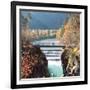 People on a Bridge Over the River Lech and Lechfall, a Man Made Fall-Alex Saberi-Framed Photographic Print