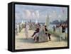 People on a Promenade-Paul Fischer-Framed Stretched Canvas