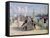 People on a Promenade-Paul Fischer-Framed Stretched Canvas