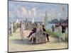 People on a Promenade-Paul Fischer-Mounted Giclee Print