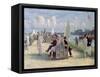 People on a Promenade-Paul Fischer-Framed Stretched Canvas