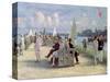 People on a Promenade-Paul Fischer-Stretched Canvas