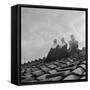 People on a Rooftop Awaiting the Coronation of Pope John XXIII, Vatican City, 4th November 1958-null-Framed Stretched Canvas