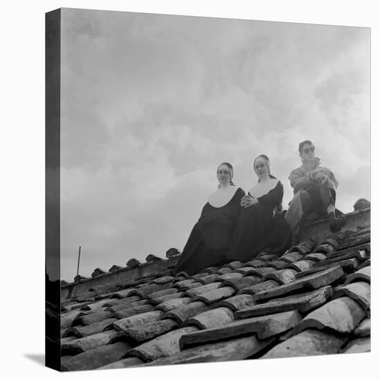 People on a Rooftop Awaiting the Coronation of Pope John XXIII, Vatican City, 4th November 1958-null-Stretched Canvas