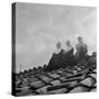 People on a Rooftop Awaiting the Coronation of Pope John XXIII, Vatican City, 4th November 1958-null-Stretched Canvas