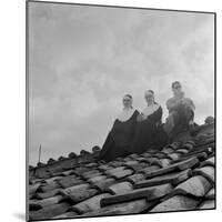 People on a Rooftop Awaiting the Coronation of Pope John XXIII, Vatican City, 4th November 1958-null-Mounted Photographic Print