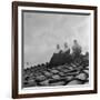 People on a Rooftop Awaiting the Coronation of Pope John XXIII, Vatican City, 4th November 1958-null-Framed Photographic Print