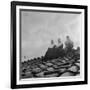 People on a Rooftop Awaiting the Coronation of Pope John XXIII, Vatican City, 4th November 1958-null-Framed Photographic Print