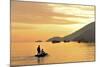 People on Dingy Paddeling Out to Ship, Cove at Vila Do Abrao, Ilha Grande, Rio De Janeiro, Brazil-Christian Heeb-Mounted Photographic Print