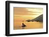 People on Dingy Paddeling Out to Ship, Cove at Vila Do Abrao, Ilha Grande, Rio De Janeiro, Brazil-Christian Heeb-Framed Photographic Print