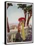 People on Holiday on the French Riviera, Enjoying the Sunshine-null-Framed Stretched Canvas