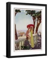 People on Holiday on the French Riviera, Enjoying the Sunshine-null-Framed Art Print