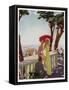 People on Holiday on the French Riviera, Enjoying the Sunshine-null-Framed Stretched Canvas