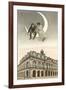 People on Moon over Cabildo, New Orleans, Louisiana-null-Framed Art Print