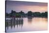 People on Pier at Sunset, Keszthely, Lake Balaton, Hungary, Europe-Ian Trower-Stretched Canvas