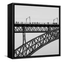 People on Porto-Moises Levy-Framed Stretched Canvas