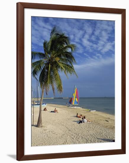 People on the Beach in the Late Afternoon, Key West, Florida, USA-Miller John-Framed Photographic Print