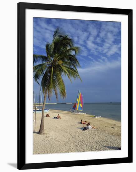 People on the Beach in the Late Afternoon, Key West, Florida, USA-Miller John-Framed Photographic Print